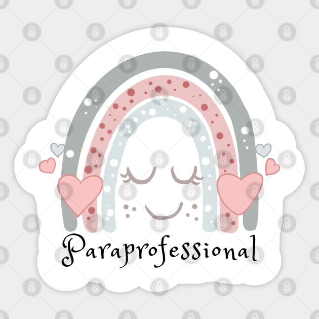 Cute Boho Paraprofessional Rainbow Sticker by JustBeSatisfied
